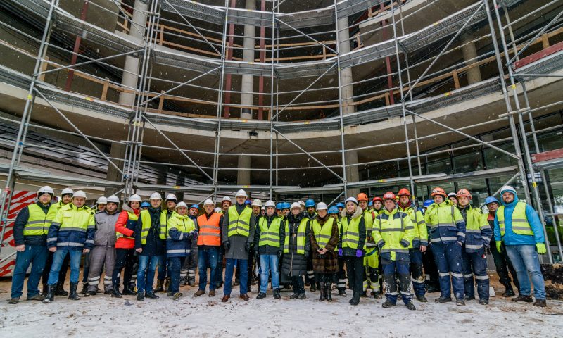 Topping out ceremony at the new block of Sigulda State Gymnasium