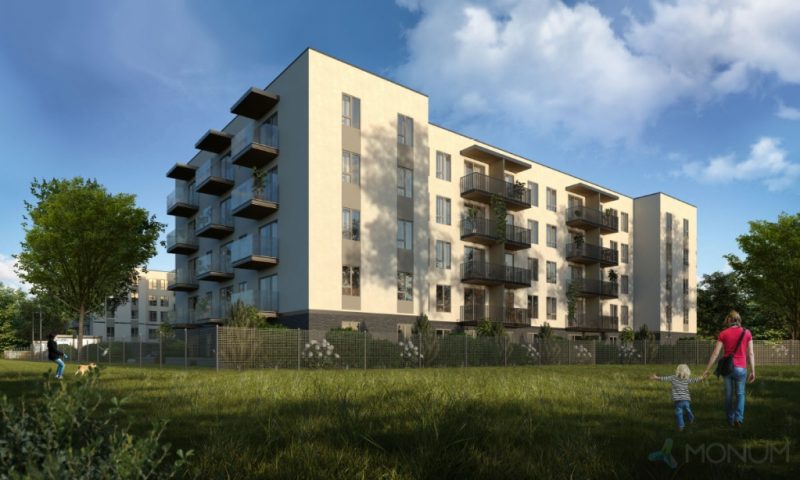 Modern apartment buildings are being constructed in Ķengarags